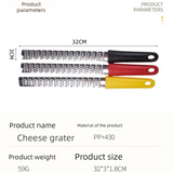 3-PCS Red Stainless Steel Lemon Zester and Cheese Grater 32cm Long Multi-functional Kitchen Grater for Citrus Ginger and Chocolate Australian Home Cooking