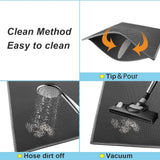 2-PCS Black Double Layer Cat Litter Mat Honeycomb Design Waterproof EVA Trapping Mat for Litter Box Tracking Control 40x50cm Easy Clean Australian Pet Supplies - Side View