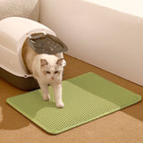 2-PCS Green Double Layer Cat Litter Mat Honeycomb Design Waterproof EVA Trapping Mat for Litter Box Tracking Control 40x50cm Easy Clean Australian Pet Supplies
