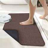 Brown Super Absorbent Diatomite Quick Dry Bath Mat 50x80cm - Non-Slip Rubber Backing for Australian Bathroom & Entryway