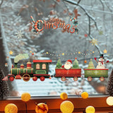 10 PCS Christmas Train with Santa & Snowman PVC Wall Sticker for Australian Shop Windows & Home Decor