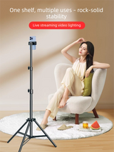 1.7m Black Tripod Stand with Phone Holder Adjustable Floor Stand for Live Streaming Vlogging Overhead Video Recording Makeup Kit with Carry Bag - Side View