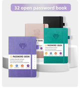 Light purple Password Log Book with Alphabetical Tabs Internet Address Organizer Small PU Leather Notebook with Owl Design Pen Holder and Inner Pocket Ideal for Home and Office - Front View