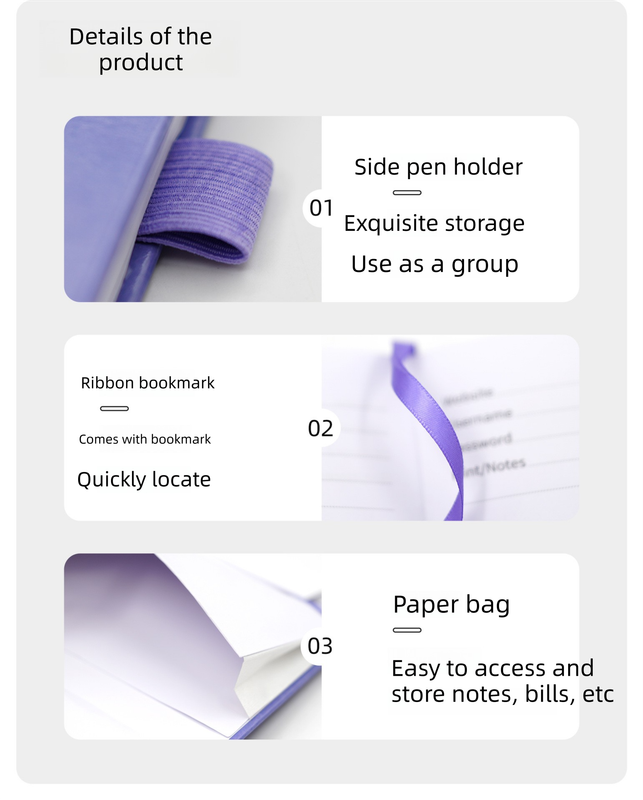 Light purple Password Log Book with Alphabetical Tabs Internet Address Organizer Small PU Leather Notebook with Owl Design Pen Holder and Inner Pocket Ideal for Home and Office