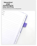 Light purple Password Log Book with Alphabetical Tabs Internet Address Organizer Small PU Leather Notebook with Owl Design Pen Holder and Inner Pocket Ideal for Home and Office