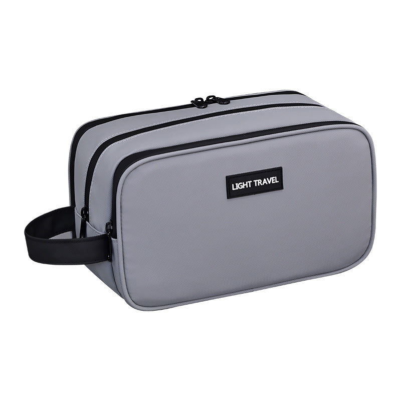 Large Waterproof Men's Toiletry Bag 3-Layer Travel Dopp Kit with Wet Dry Separation Portable Shower Organiser for Gym Business & Holiday Grey