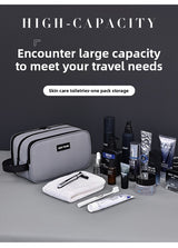Large Waterproof Men's Toiletry Bag 3-Layer Travel Dopp Kit with Wet Dry Separation Portable Shower Organiser for Gym Business & Holiday Grey