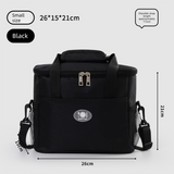Insulated Lunch Bag Thermal Cooler Tote with Adjustable Shoulder Strap Waterproof Lining for Work School & Picnics Black Small