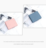 Women's Genuine Leather Bi-fold Wallet - Slim Short Purse with Coin Pocket & RFID Blocking - Soft Cowhide Minimalist Card Holder - Blue - Extra Image