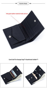 Women's Genuine Leather Bi-fold Wallet - Slim Short Purse with Coin Pocket & RFID Blocking - Soft Cowhide Minimalist Card Holder - Pink