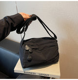 Women's Nylon Crossbody Bag Multi-Pocket Water Resistant Shoulder Messenger Handbag Lightweight Casual Satchel with Adjustable Wide Strap for Travel and Daily Use Black