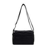 Women's Nylon Crossbody Bag Multi-Pocket Water Resistant Shoulder Messenger Handbag Lightweight Casual Satchel with Adjustable Wide Strap for Travel and Daily Use Black