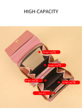 Women's Crossbody Phone Bag with Clear Touch Screen Window PU Leather Wallet Purse Multi-Pocket Shoulder Handbag Adjustable Strap Card Holder Blue