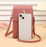 Women's Crossbody Phone Bag with Clear Touch Screen Window PU Leather Wallet Purse Multi-Pocket Shoulder Handbag Adjustable Strap Card Holder Blue - Extra Image