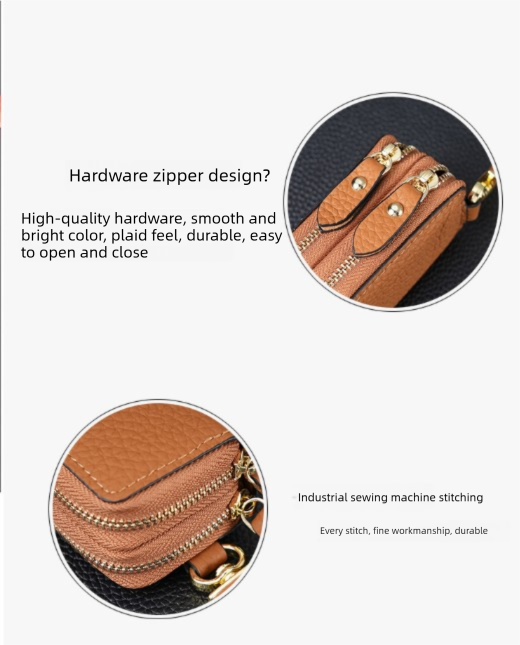 Genuine Leather Car Key Case Double Zipper Smart Key Fob Holder Wallet Remote Organiser Pouch with Hook Dark Green
