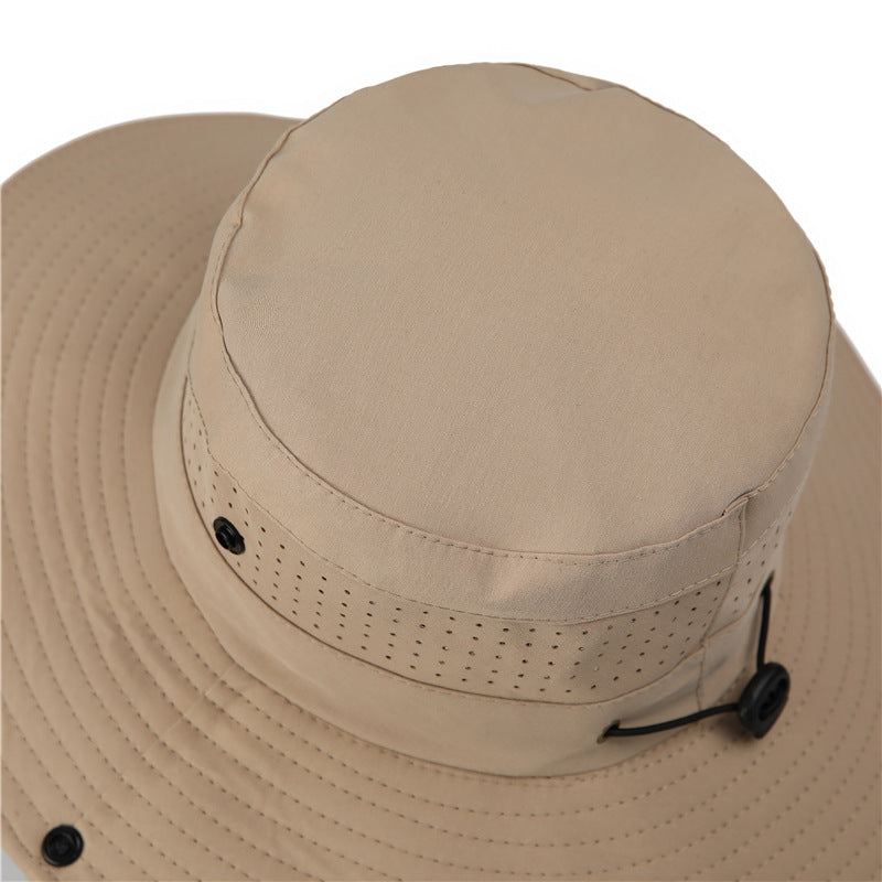 Wide Brim Sun Hat Waterproof UV Protection Boonie Bucket Cap Mesh Breathable for Fishing Hiking Camping Outdoor Dark Grey