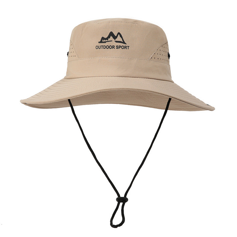 Wide Brim Sun Hat Waterproof UV Protection Boonie Bucket Cap Mesh Breathable for Fishing Hiking Camping Outdoor Khaki