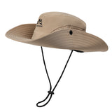 Wide Brim Sun Hat Waterproof UV Protection Boonie Bucket Cap Mesh Breathable for Fishing Hiking Camping Outdoor Khaki