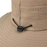 Wide Brim Sun Hat Waterproof UV Protection Boonie Bucket Cap Mesh Breathable for Fishing Hiking Camping Outdoor Khaki