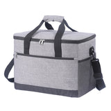 Large 30L Insulated Cooler Bag - Leakproof Thermal Lunch Tote with Shoulder Strap - Heavy Duty Grey Picnic Box for Beach, Camping & Work