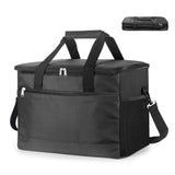 Large 30L Insulated Cooler Bag - Leakproof Thermal Lunch Tote with Shoulder Strap - Heavy Duty Black Picnic Box for Beach, Camping & Work