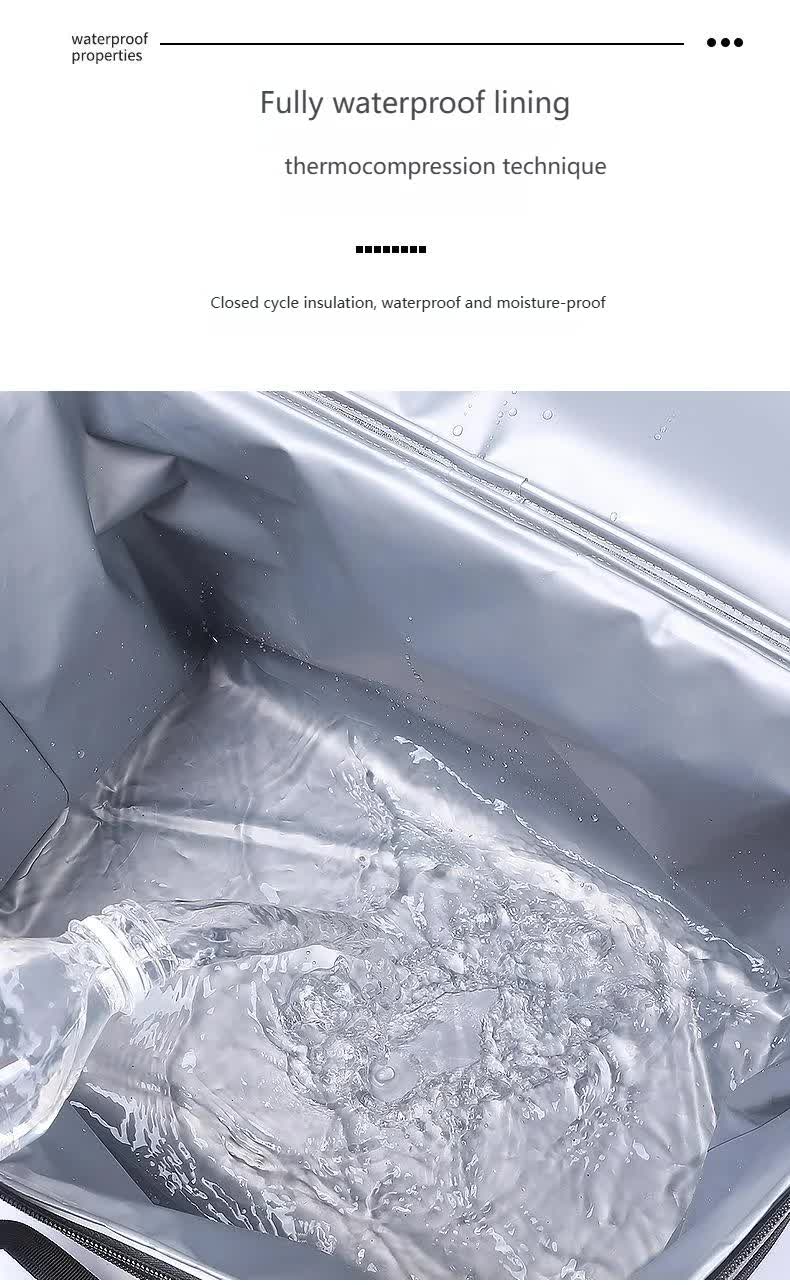 Large 30L Insulated Cooler Bag - Leakproof Thermal Lunch Tote with Shoulder Strap - Heavy Duty Beige Picnic Box for Beach, Camping & Work