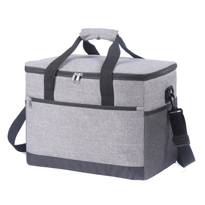 Large 18L Insulated Cooler Bag - Leakproof Thermal Lunch Tote with Shoulder Strap - Heavy Duty Grey Picnic Box for Beach, Camping & Work
