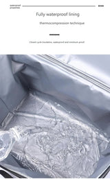 Large 18L Insulated Cooler Bag - Leakproof Thermal Lunch Tote with Shoulder Strap - Heavy Duty Grey Picnic Box for Beach, Camping & Work - Top-Down View