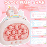 Electronic Fast Push Pop Game - Astronaut Space Edition Fidget Console with Lights & Sound - 4 Modes Memory & Speed Challenge - Interactive Sensory Toy for Kids 3+ & Travel - Side View