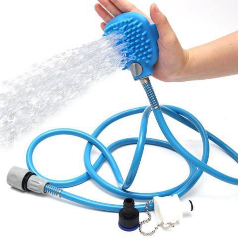 2-in-1 Pet Bathing Tool & Massager - Handheld Silicone Shower Sprayer Scrubber for Dogs & Cats - 2.2