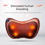Electric Shiatsu Massage Pillow with Heat - Bi-Directional Deep Kneading Neck & Back Massager - Portable Car & Home Cushion for Muscle Relief - Brown