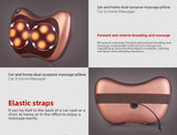 Electric Shiatsu Massage Pillow with Heat - Dual Button Deep Kneading Neck & Back Massager - Adjustable Speed & Direction Car Home Cushion - Brown - Top-Down View