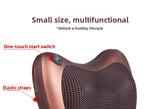 Cordless Rechargeable Shiatsu Massage Pillow - 8 Node Dual Button Neck & Back Massager with Heat - Wireless Deep Kneading Cushion for Car Home & Travel - Black - Side View