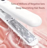 Cordless Mini Hair Straightener & Curler 2-in-1 - Portable USB Rechargeable Ceramic Flat Iron with 3 Temperature Settings - Compact Travel Styler for Bangs & Touch Ups - White - Close-Up Angle