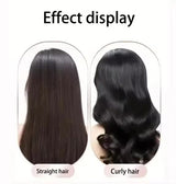 Cordless Mini Hair Straightener & Curler 2-in-1 - Portable USB Rechargeable Ceramic Flat Iron with 3 Temperature Settings - Compact Travel Styler for Bangs & Touch Ups - Pink - Top-Down View