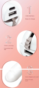 Cordless Mini Hair Straightener & Curler 2-in-1 - Portable USB Rechargeable Ceramic Flat Iron with 3 Temperature Settings - Compact Travel Styler for Bangs & Touch Ups - Pink - Low Angle