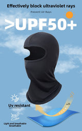 Cooling Balaclava Face Mask UPF50+ Sun Protection - Breathable Helmet Liner for Cycling Motorcycling & Fishing - Quick Dry Moisture Wicking - Grey - Front View