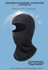 2 PCS Cooling Balaclava Face Mask (Grey & Black) - Breathable Ice Silk & Mesh Helmet Liner for Motorcycling & Cycling - UPF Sun Protection Quick Dry
