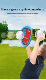 LED Light Up Toss and Catch Game Set - 2 Glowing Blue Paddles & 3 Sticky Softballs - Fun Outdoor Beach & Camping Toy for Kids & Adults - Includes Mesh Storage Bag - Top-Down View