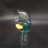 Quantitative Salt Dispenser Bottle - 0.5g Precise Metering Spice Shaker for Healthy Portion Control - Push Button Seasoning Container for Kitchen Cooking - Dark Green - Front View