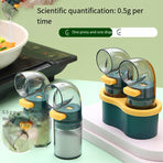 Quantitative Salt Dispenser Bottle - 0.5g Precise Metering Spice Shaker for Healthy Portion Control - Push Button Seasoning Container for Kitchen Cooking - Dark Green