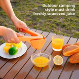 Foldable Manual Lemon Squeezer & Citrus Juicer - Portable Handheld Fruit Press for Fresh Orange & Lime Juice - Space Saving Kitchen Tool - Green - 45-Degree Angle