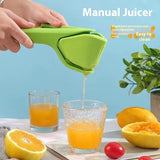 Foldable Manual Lemon Squeezer & Citrus Juicer - Portable Handheld Fruit Press for Fresh Orange & Lime Juice - Space Saving Kitchen Tool - Orange - Side View