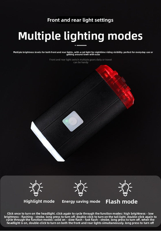 2 PCS USB Rechargeable Mini Bike Lights - Aluminium LED Front & Rear Safety Lamp Set - 150 Lumen High Brightness Flashlight for Helmet & Handlebar - IPX8 Waterproof - Black