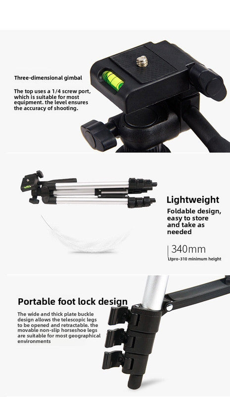 3888 Bluetooth Tripod Stand with Wireless Remote Shutter - 110cm Lightweight Aluminium Travel Mount for iPhone & Android - 3-Way Head Camera & Phone Holder with Carry Bag - Silver and Black