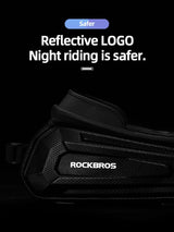 ROCKBROS Hard Shell Bike Top Tube Bag - Waterproof Cycling Frame Pouch with TPU Touchscreen Phone Holder & Sun Visor - 1.7L Large Capacity for MTB & Road Bikes - Black - Extra Image