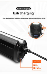 EOS640 Upgraded 3250 Lumen Super Bright Bike Light with Stable Dual Bracket Mount - 8000mAh Long Life Battery with Smart Temp Control - USB Rechargeable Aluminium MTB Headlight - Close-Up Angle