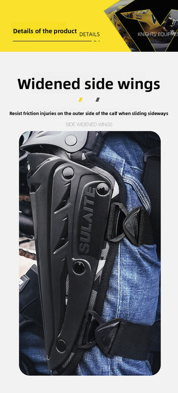 SULAITE CE Level 1 Certified 4 Piece Motorcycle Protective Gear Set Grey Knee Pads and Elbow Guards Long Shin Armour Quick Release for Motocross Dirt Bike