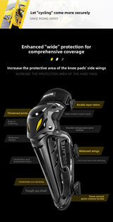 SULAITE CE Level 1 Certified Motorcycle Knee Pads Long Shin Guards Silver Hard Shell Armour Quick Release Adjustable for Motocross Dirt Bike - Side View