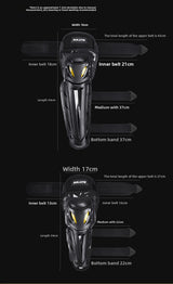 SULAITE CE Level 1 Certified Motorcycle Knee Pads Long Shin Guards Silver Hard Shell Armour Quick Release Adjustable for Motocross Dirt Bike - Top-Down View